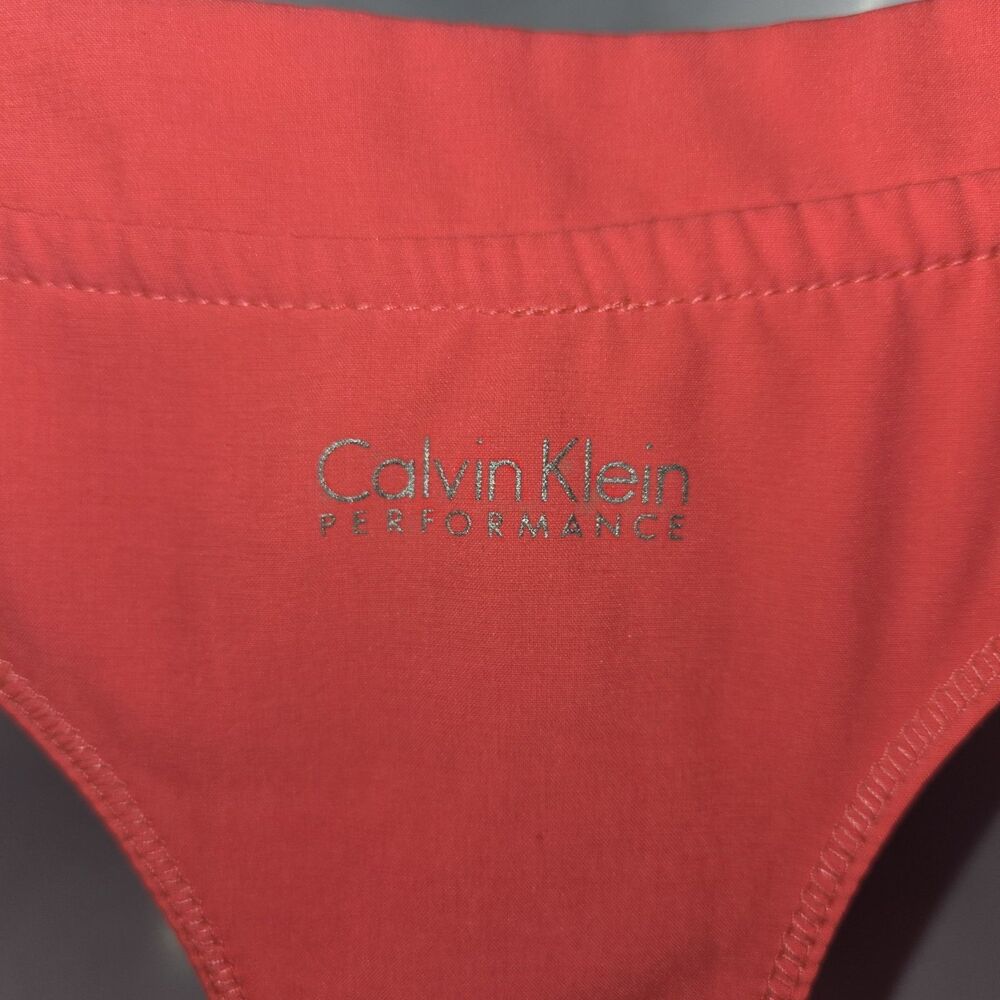 Calvin Klein Performance Quick Dry Top Womens 3X Coral Short Sleeve Cutout Back - Picture 7 of 9